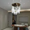 Kolye lambaları Modern Sanat Cchandelier Tasarım Benzersiz şekilli oturma odası lambası villa Özel şekilli yüksek katlı bina uzun çizgili merdiven avizesi