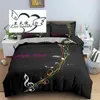 Bedding sets Bedding Sets Piano Music King Queen Duvet Cover Musical Notes Set For Kids Teens Girls Black And White Keys 2/3pcs Quilt
