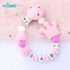 Clip porta ciuccio# Nome personalizzato gratuito fatto a mano in silicone per bambino clip per ciuccio corona portacatena sicuro massaggiagengive 230421