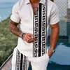 Heren tracksuits set streetwear 3D printen met korte mouwen polo shirt shorts pakken pak zomer mode sportkleding kleding shirts voor 230420