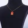 Hanger Kettingen Vergulde Rvs Godin Voor Vrouwen Kleurrijke Rechthoek Ketting Choker Ketting Mode-sieraden