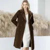 Cappotto da donna Giacca invernale Giacca doppiopetto con colletto piatto a chiatta Giacca da marinaio di media lunghezza in misto lana 9L5TF