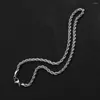 Chains HIP Hop Width 3-8mm For Mens And Women 316L Stainless Steel Necklace Silver Color Twisted Hinge Rope Necklaces Jewelry