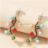 Charm Europe And The United States Crossborder New Christmas Ear Pins Wholesale Alloy Inlaid Colored Diamond Lights Earrings Dhgarden Dhc86