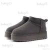 Buty Aobreugg 2023 Zimowa nowa krajowa platforma wiatru grube podekscytowane 3,5 cm naturalne futra wełniane buty śnieżne T231121