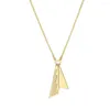 Chaînes carte de souhaits mode collier 1 pièces paix symbole Style flocon de neige à la mode Oblique Triangle ensoleillé bébé pendentif cuivre chaîne BD98