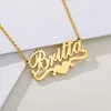 Pendant Necklaces Stainless steel custom name necklace with heart shaped retro letter womens jewelry Christmas gift 231121