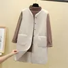 Kvinnors västar Midja Autumn Winter 2023 Imitation Lamb Velvet Loose Vest Coat Korean Version ärmlös jacka Kvinnlig ytterkläder