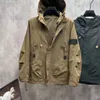 Herren-Trenchjacke mit Kapuze, lockerer, winddichter Outdoor-Gehrock, lässig, lange Ärmel