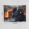 Tapisseries Rail Yard-Steam Train Tapestry Room Decorator Dekorationer sovrum saker till