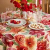 Tafelkleed rood gedrukt tafelkleed home el ecor bloem print retro landelijke stijl stofbestendig