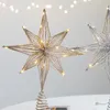 Christmas Decorations 2024 LED Sparkling Five-pointed Star Merry Tree Topper Warm Cristmas For Home Xmas Ornaments Navidad