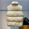 Coletes masculinos coreano parka colete moda 2023 zíper suporte pescoço sem mangas jaqueta elegante cor sólida masculino tendência parkas colete