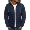 Vestes pour hommes Automne / Hiver Loisirs Camping Plus Taille Chapeau détachable Rempli Cardigan à capuche Cordon épais Veste chaude Manteau Top