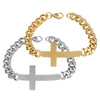 Länkarmband 1 pc 20,5 cm religiös kors charm rostfritt stål armband för kvinnor män klassisk lyx lycka smycken gåvor