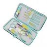 Nail Art Kits 10/12 Stück Männer und Frauen tragbare Clipper Schere Maniküre Set Pediküre grünes Werkzeug