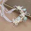 Hair Accessories Spring Bohemian Girl Wedding Headband Bride Garland Head Hoop Bridal Pearl Headdress Children Gifts Jewelry