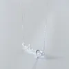 Pendants MloveAcc Clear CZ Zircon Heartbeat Wave 925 Sterling Silver Necklaces For Women Short Clavicle Chain Christmas Gift