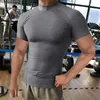 Mens Tshirts Short Sleeve Tshirt Fashion Stitching Gyms Singlet Cotton Bodybuilding Fitness Round Neck 230420