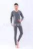 Men's Thermal Underwear Men Cotton Lycra Long Johns Fashion Casual Arrival V-onck Super Large Plus Size 2XL3XL4XL5XL6XL