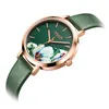 Wristwatches Julius Watch Green Fresh Girl's Fashion Flower Design Delicate Gift Clock For GF With Box Packaging JA-1089