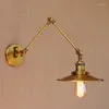 Wall Lamps Nordic Brass Retro Loft Style Industrial Vintage Lamp Adjustable Swing Arm Light Edison Sconce Applique Murale