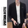 Pulls pour hommes Veste tricotée de base Cardigan élégant Manteau Slim Fit Chaud Collier Badge Décor pour automne hiver hommes