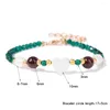 Bracelet de perles de Tourmaline à facettes pour femmes, en forme de cœur, en nacre blanche, breloque en grenat, chaîne réglable