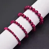 Bracelet en œil de tigre rouge Rose naturel, bijou élastique de Yoga, énergie de guérison, pour hommes et femmes