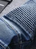 Jeans pour hommes décontracté vélo denim jeans élastique solide régulier hommes pantalons de rue rétro jeunesse grand 231112