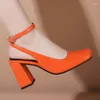 Dress Shoes For Women Solid Color Pumps Sell Like Cakes Mary Jane Women's Buckle Ladies High Heel Square Toe