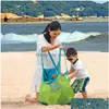 Sacs de rangement Mtifonctionnel Enfants Envoyés Sac En Filet Portable Enfants Jouets De Plage Vêtements Serviette Bébé Jouet Stockage Divers Femmes Cosmétiques Dhnwq