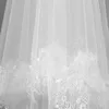 Brudslöjor Vita elfenben Veil Wedding 2 Tier Applique spetstrimtillbehör med kam