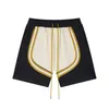 American 23ss Niche Trendy Rhude Cor contrastante Patchwork Terry Hip-hop Shorts para homens e mulheres