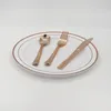 Gold Plastic Forks Plastic Silverware Forks Fancy Plastic Cutlery Set Elegant Disposable Forks Spoon Knive Pack Flatware Plastic Utensils