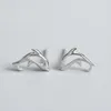 أقراط مسمار LKO Real 925 Sterling Silver Mini Dolphin Ear Studs Small Animities الرائعة اللطيفة للنساء الهدايا المجوهرات