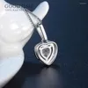 Kedjor lyxiga kvinnor Rhinestone Pendant 925 Sterling Silver Heart Zircon Halsband smycken bröllopsdag present till