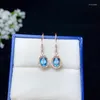 Dangle Earrings Colife Jewelry Natural Topaz drop for office woman 5mm 7mm銀925宝石Eardrop