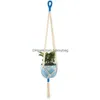 Nieuwe items Plant Hangers Indoor Buiten Hanging Planter Basket Jute Rope Flowerpot Tuingereedschap Home Decor W0166 Drop Delivery Dhfyr