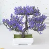 Dekorativa blommor konstgjorda plastväxter mini bonsai trädkanna falsk växt krukutblommor hemrum dekoration trädgårdsarrangemang ornament