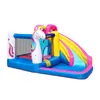 the Playhouse Gonflable Moonwalk Toboggan Aquatique Piscine Bounce House Jumper pour Enfants Parc de Jeux en Plein Air Château Gonflable avec Toboggan Aquatique Thème Licorne Videur avec Souffleur