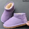 Mini enkel snowboots kinderen baby kinderen Australische stijl koe split echt warm bont pluizige katoenen schoenen