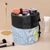 Kosmetiska väskor Forudesign toalettartiklar hinkväska mode resor smink färska blommor och lämnar tryck lata med dragkammare för tjej