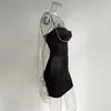 カジュアルドレスZOCTUOダイヤモンドストラップエレガントな女性の黒いドレスファッション