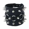 Link pulseiras larga manguito punk gótico goth rebite crânio envoltório pulseira presente harajuku vintage preto couro do plutônio jóias