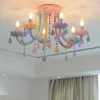 Ceiling Lights Coloured Crystal Lamp Children Bedroom Color Light American Style Home Living Room Modern Flush Mounted