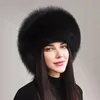 Beanieskull Caps 100 Doğal Kürk Şapka Moda Kadınlar Kapak Kalın Kış Sıcak Kadın Kulaklıklar için 231120