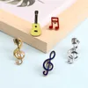 Pins Brooches Cool Music Note Enamel Brooches Fashion Guitar Microphone Metal Badges Piano Notes Lapel Pins Musician Jewelry Gifts for Friends Z0421