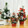 Décorations de Noël 20 / 29cm Mini Décoration d'arbre Artificielle Boule de Noël Petites plantes de pin Bonsaï pour la décoration de la maison Année