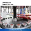 Zonesun Automatic Hot Melt Glue Labeler Fast Application Star Wheel Bopp Label Cylindrical Oblong Pump Bottle Packaging ZS-GTB12